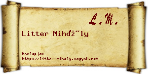 Litter Mihály névjegykártya
