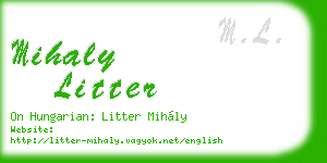 mihaly litter business card